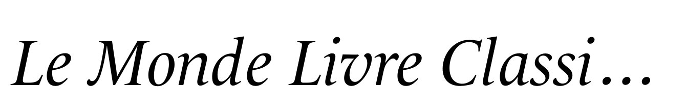 Le Monde Livre Classic Std Italic